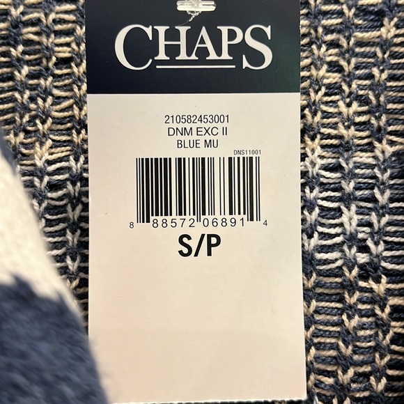 NWT Chaps Cowichan western weave blue white and cream long sleeve cardigan - Picture 5 of 7